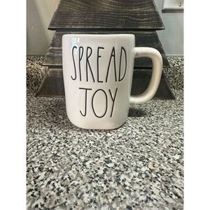 Rae Dunn SPREAD JOY White Ceramic Coffee Tea Mug